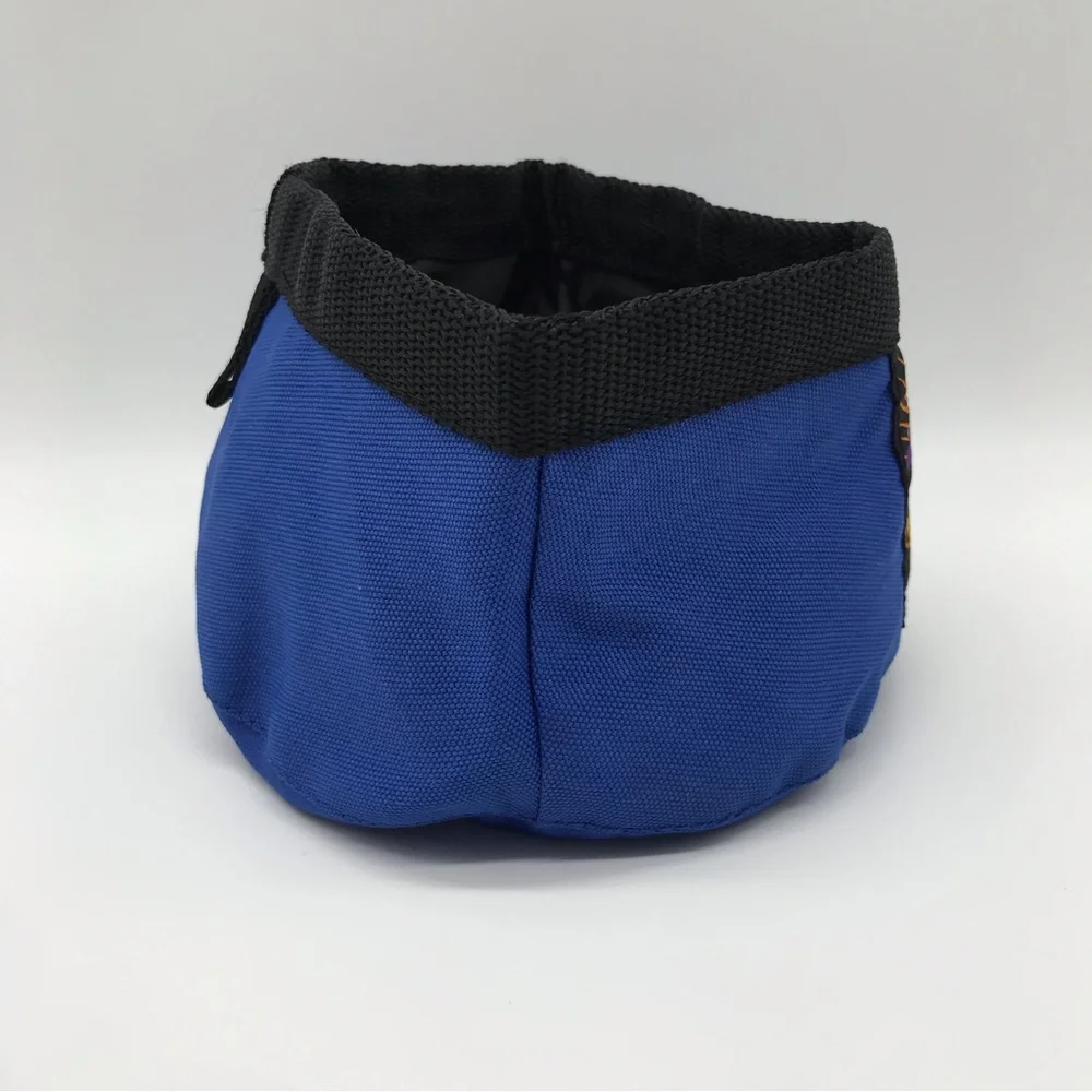 Outward Hound Pet Travel Gear Port-A-Bowl Portable Pet Bowl Blue Black Vintage - Picture 7 of 11